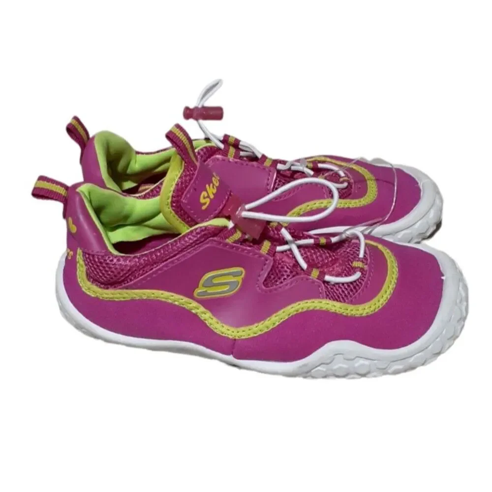 Skechers Youth Girl's Summer Water Beach Shoes  Pink Lime Green Sz 2